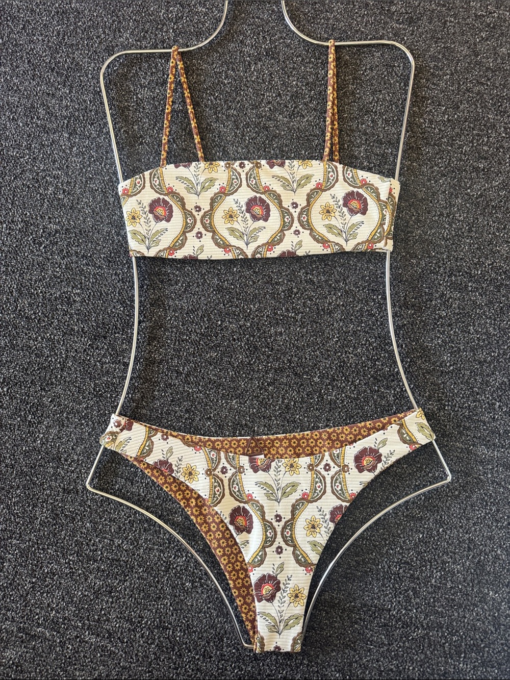 Floral Print Cream ladies bikini